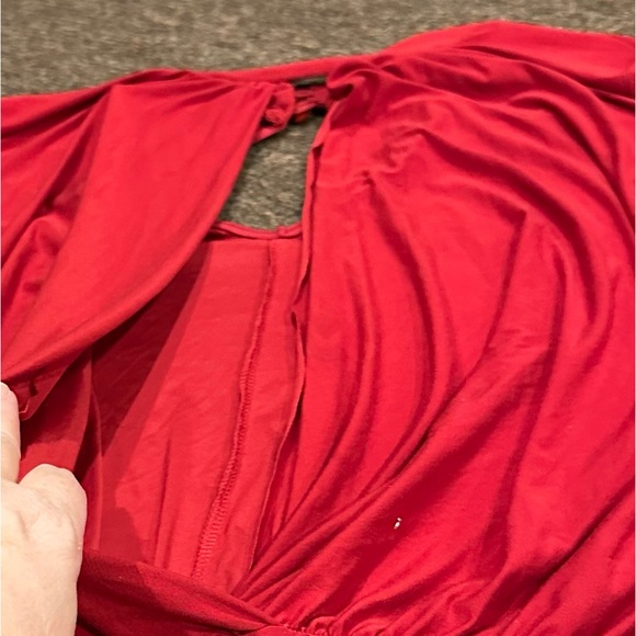 Fashion to Figure 2 Red long sleeve body suit open front sexy snap closure EUC ! - Picture 2 of 5